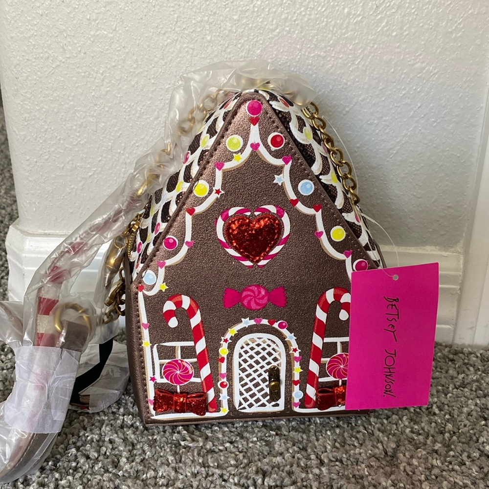 NWT Betsey Johnson Purse gingerbread house